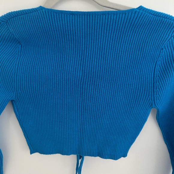 Zara Blue Knit Tie Top!! - Picture 4 of 4